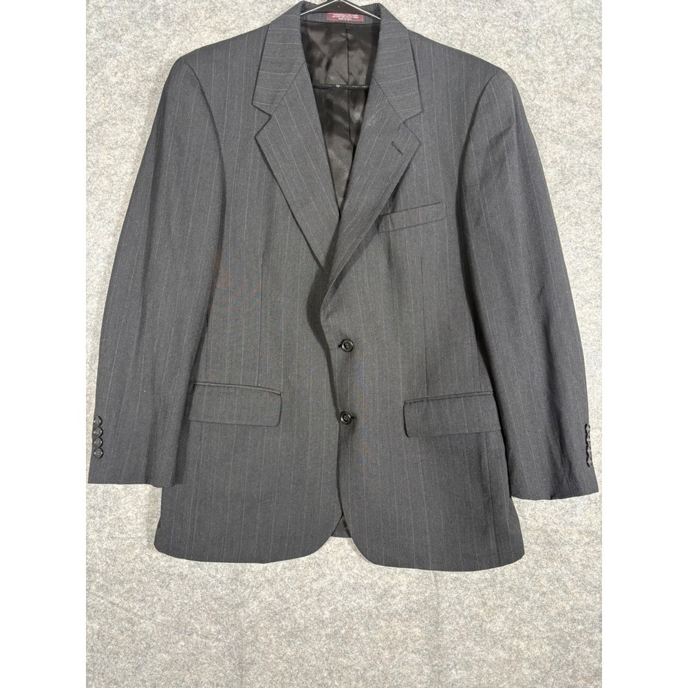 Evan Picone Tailored For Filenes Men's Gray Pinstripe Wool Blend Suit Jacket